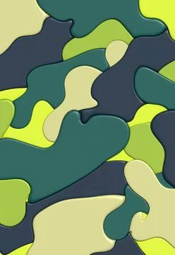 Abstract green background with different intersecting shapes, 3D rendering... Stock Photos