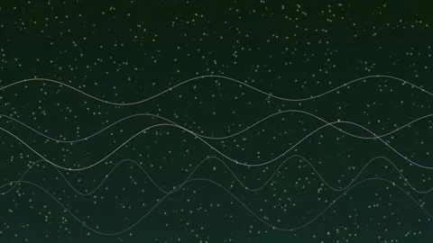 Abstract green background with dynamic white wave lines Video stock 326718695