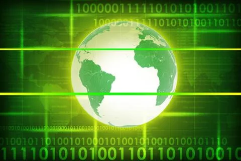 Abstract green background with Earth Stock Illustration