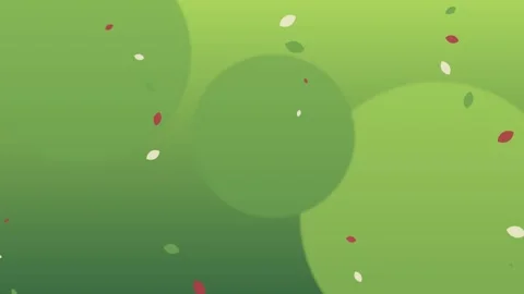 Abstract green background with falling leaves animation 動画素材 341806501