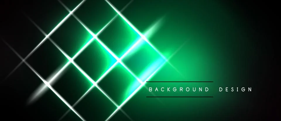 Abstract green background features bright white lines forming diamond pattern Stock Illustration