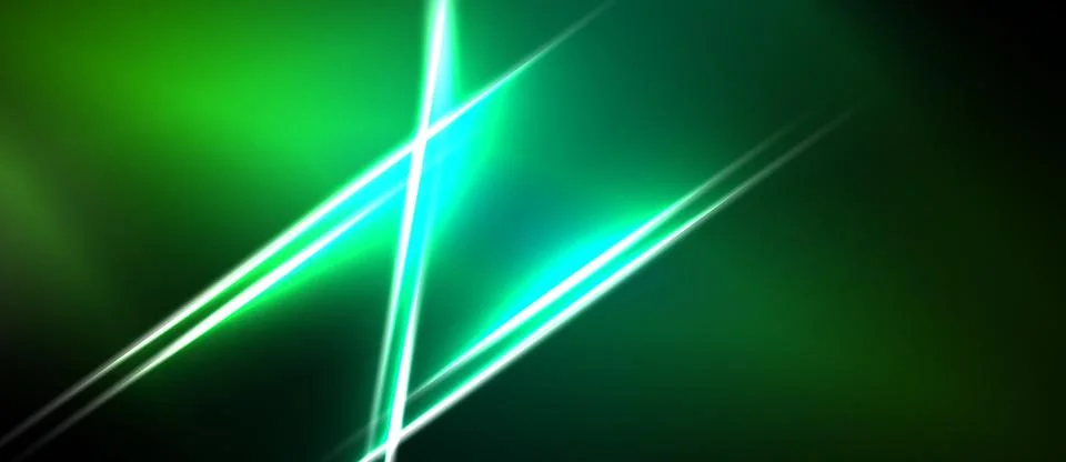 Abstract green background features bright lines intersecting. Dynamic Illustrazione stock