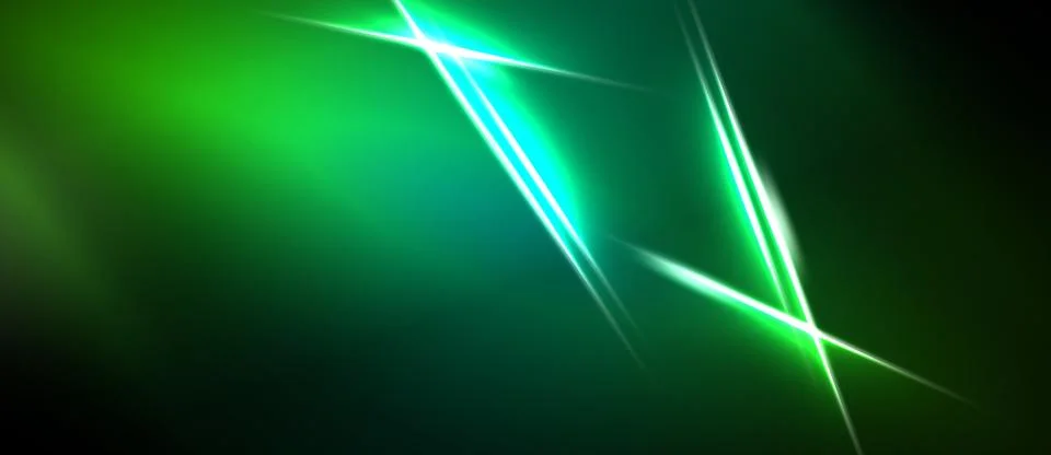 Abstract green background features bright lines, gradients, sharp angles. Stock Illustration