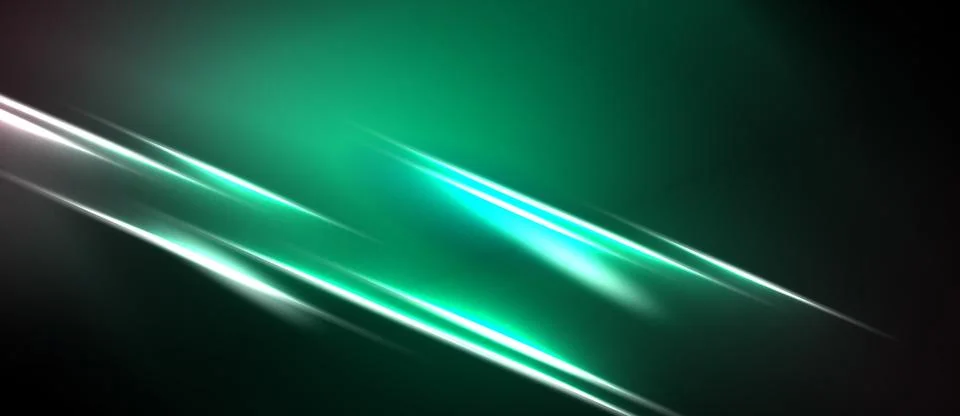 Abstract green background features bright diagonal lines. Light streaks creat 스톡 일러스트