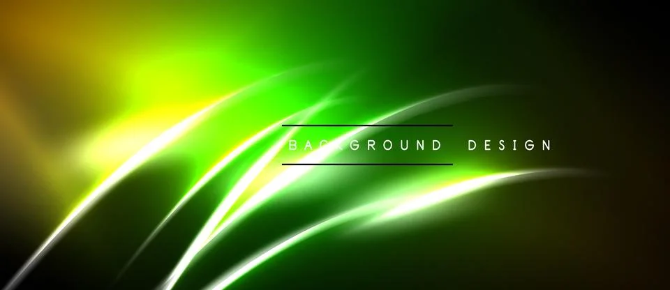 Abstract green background features flowing lines, vibrant colors. Design Stock Illustration