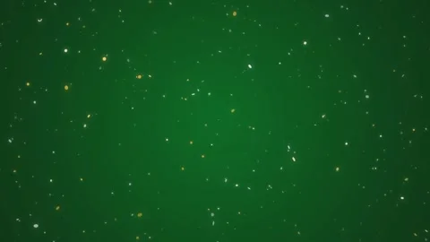 Abstract green background featuring elegant gold and white particles drifti.. Видео 341012671