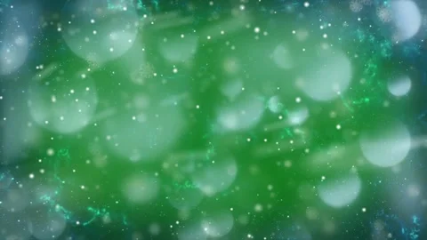 Abstract green background featuring floating bokeh particles and falling Stock Footage 343552348