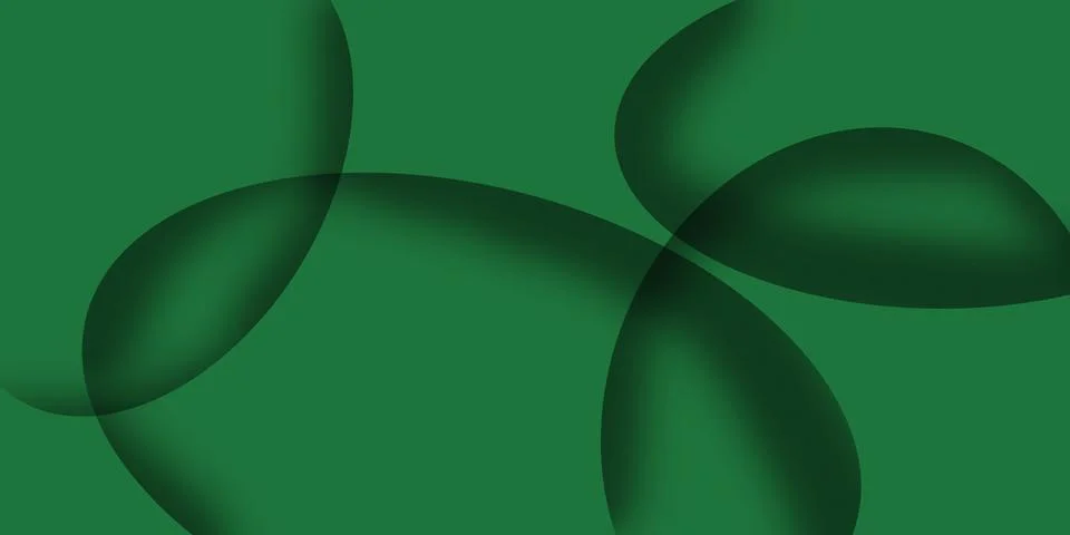Abstract green background featuring overlapping dark curved shapes and soft.. Stock Illustration