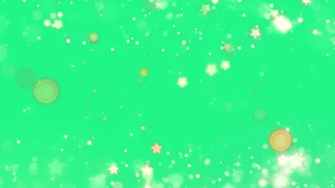 Abstract green background featuring shimmering floating star particles with Stock Footage 345218285