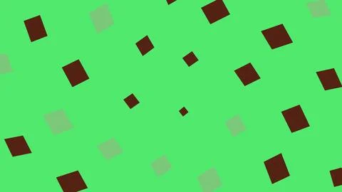 Abstract green background with floating brown square shapes 스톡 일러스트