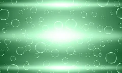 Abstract green background with floating bubbles. Stock Illustration
