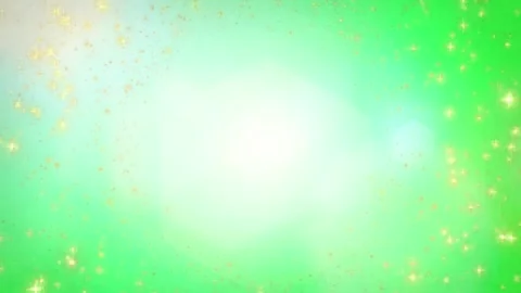 Abstract green background with floating golden particles and soft glowing light Stock Footage 338179581