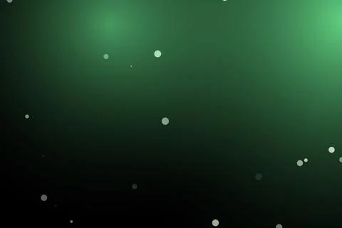 Abstract green background with floating light particles Illustrazione stock