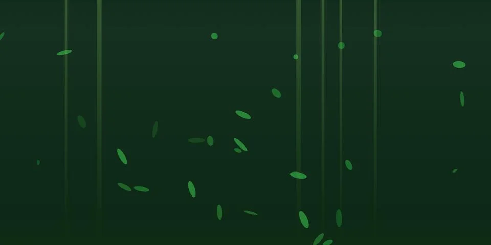 Abstract green background with floating particles and lines Stock Illustration