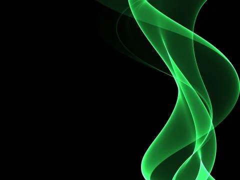 Abstract Green Background, Futuristic Wavy Stock Illustration