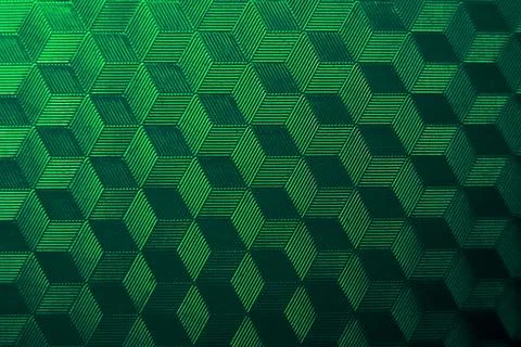 Abstract green background with geometric patterns with 3d effect. Trendy Foto stock