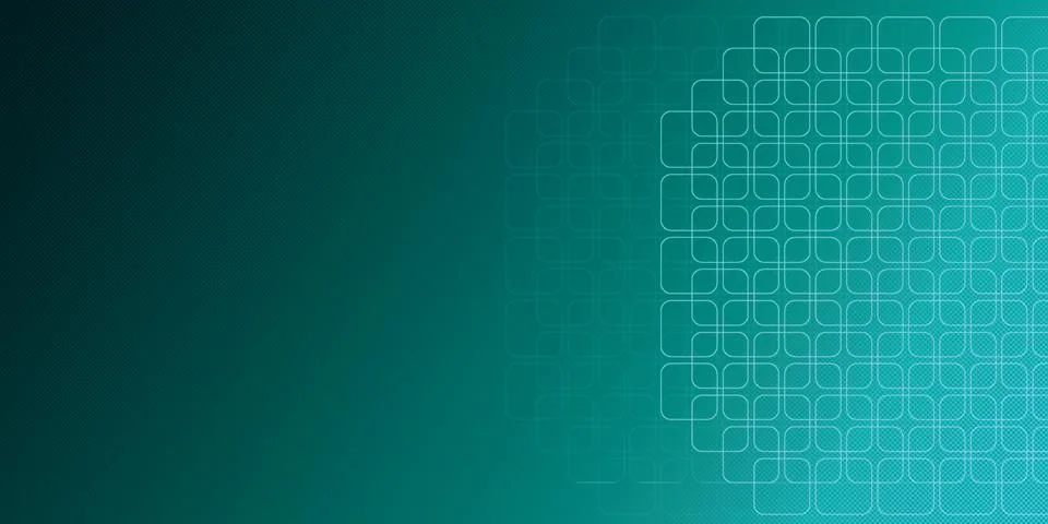 Abstract green background with geometric rounded square patterns and soft Stock Illustration