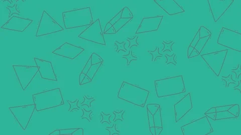 Abstract Green Background with Geometric Shapes and Line Art. Stock Footage 320165610