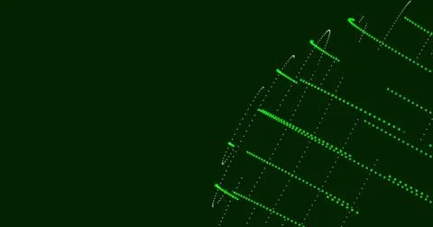 Abstract green background, geometric shapes from lines and dots, sci-tech Stock-Illustration