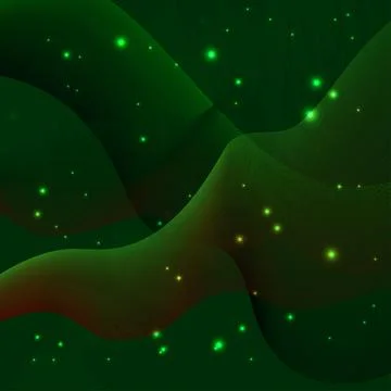Abstract green background with glowing elements. Illustrazione stock