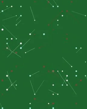 Abstract Green Background with Glowing Neon Dots and Geometric Connectivity.. Stock Illustration