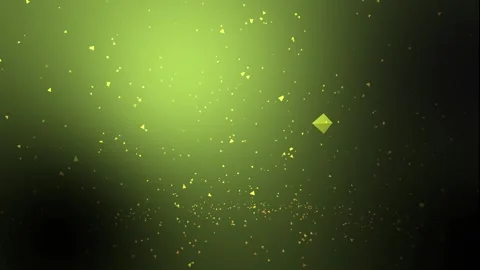 Abstract green background with glowing small triangles and particles in motion Stock Footage 319826466