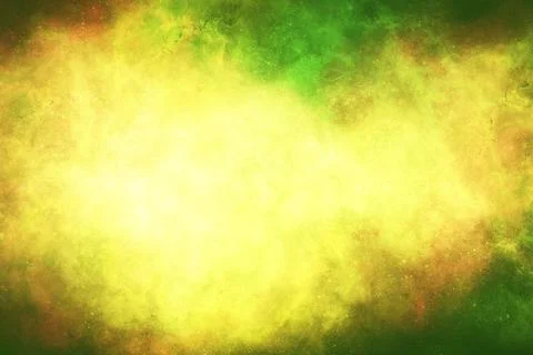 Abstract green background with glowing yellow central light burst Stock Illustration