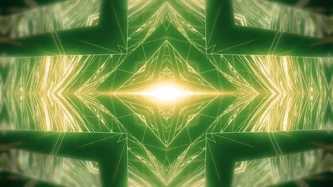 Abstract green background of kaleidoscope effect. Green screen. Stock Footage 82446909