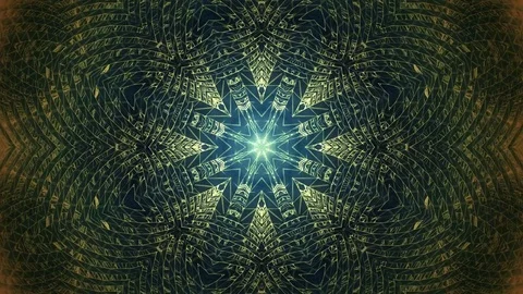 Abstract green background of kaleidoscope effect. Green screen. 動画素材 82450979