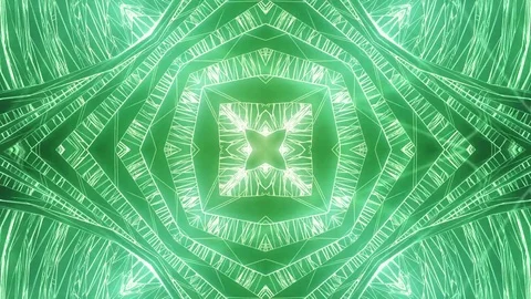 Abstract green background of kaleidoscope effect. Green screen. Stock Footage 82578228