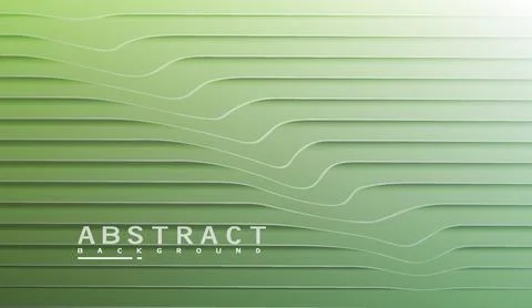 Abstract green background with layered wave lines and paper cut effect for Illustrazione stock