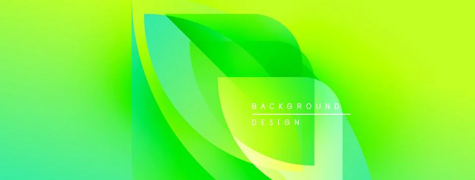 Abstract green background. Leaf shape dominates design, gradients create dynamic Stock Illustration