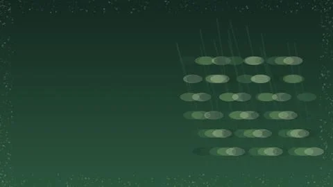 Abstract green background with light oval bokeh patterns and copy space for.. Stock Illustration