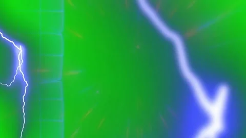 Abstract green background with lightning bolts and glowing light lens flare 库存影片 342895149