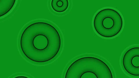 Abstract Green Background Loop - 3D O's emitting 2D outlines Stock Footage 278566464