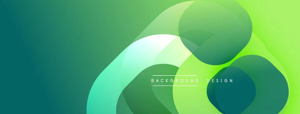 Abstract green background. Overlapping circles create dynamic visual effect. Stock Illustration