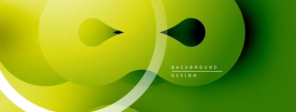 Abstract green background. Overlapping circles create dynamic visual effect. 스톡 일러스트