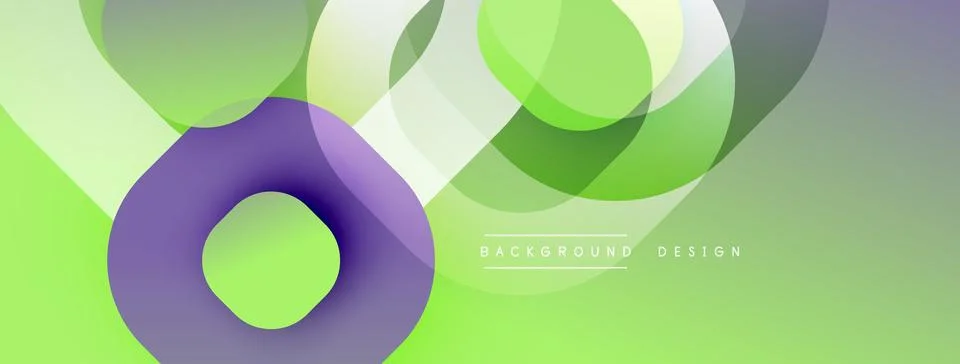 Abstract green background. Overlapping circles create dynamic visual effect. 스톡 일러스트