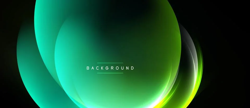 Abstract green background. Overlapping circles create glowing effect. Modern Stock Illustration