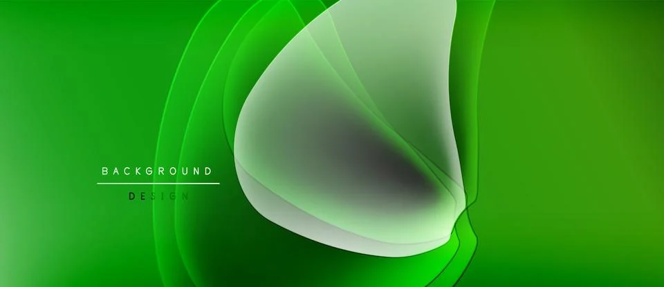 Abstract green background. Overlapping layers create flowing shapes, modern Stock Illustration