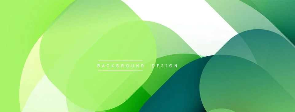 Abstract green background. Overlapping shapes create dynamic visual effect. Stock Illustration