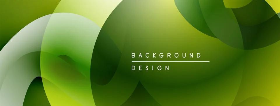 Abstract green background. Overlapping shapes create dynamic visual effect. Stock Illustration