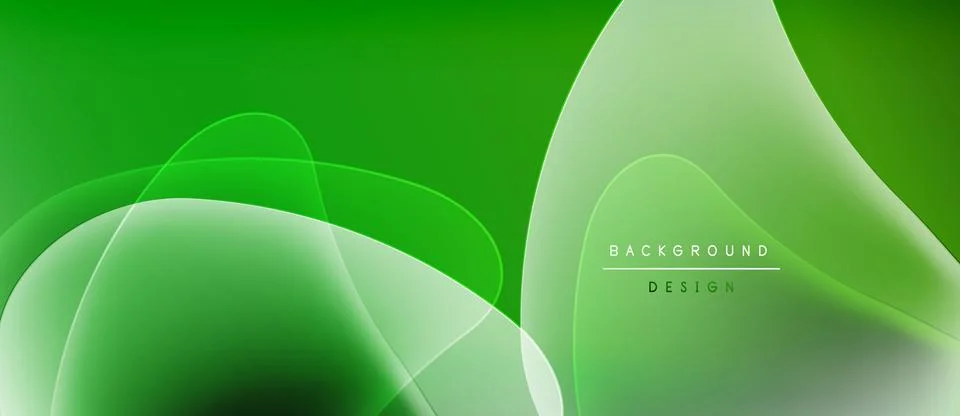 Abstract green background. Overlapping shapes create dynamic visual effect. Stock Illustration
