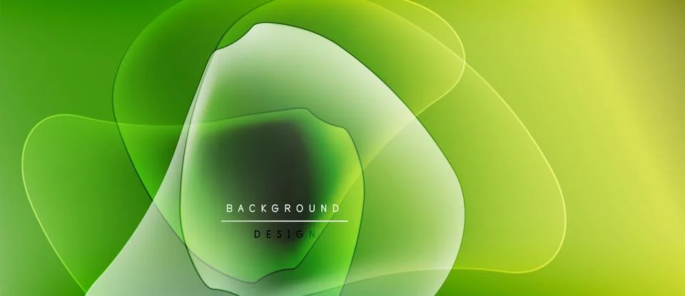 Abstract green background. Overlapping shapes create dynamic visual effect. Stock Illustration