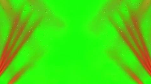 Abstract green background with radiating orange light beams with beams floating Stock Footage 340612973