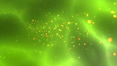 Abstract Green Background with Rays and Square Particles New 4K Resolution 2021 Stock Footage