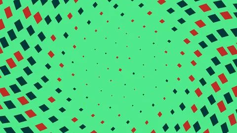 Abstract green background with red and dark diamond shapes Stock Illustration