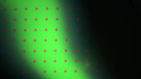 Abstract Green Background with Red Dots and Light Rays. Stock Footage 334481770