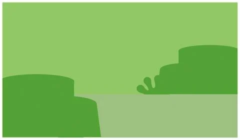 Abstract green background with smooth lines and shadows, vector illustration Stock Illustration
