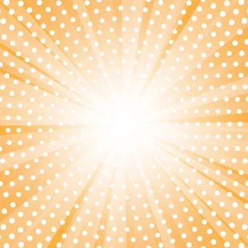 Abstract green background with sun ray and dots. Summer vector illustration Illustrazione stock